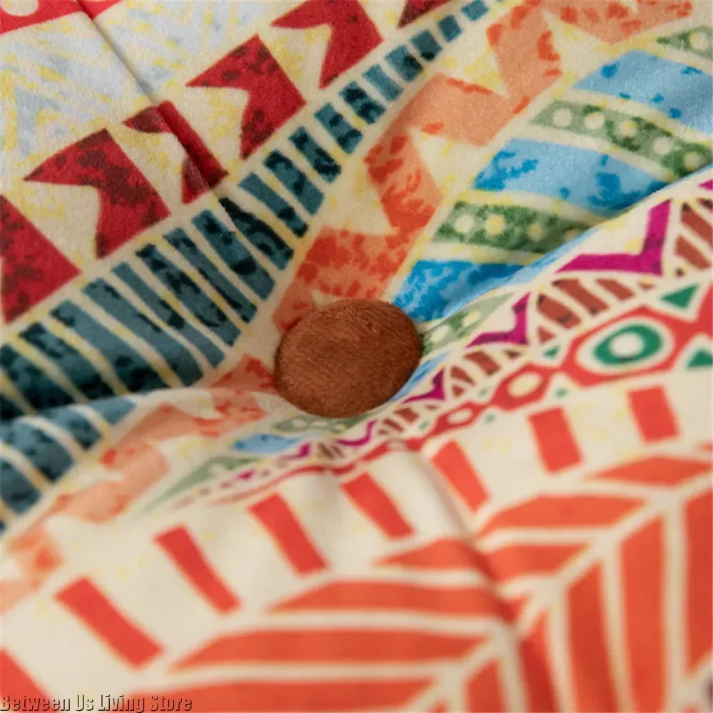 وسادة بوهيمية بمقعد مربع وسادة مقعد أرضية ماندالا وسادة يوجا مخملية بساط تاتامي ياباني للقراءة ديكور حفلات الزاوية #5