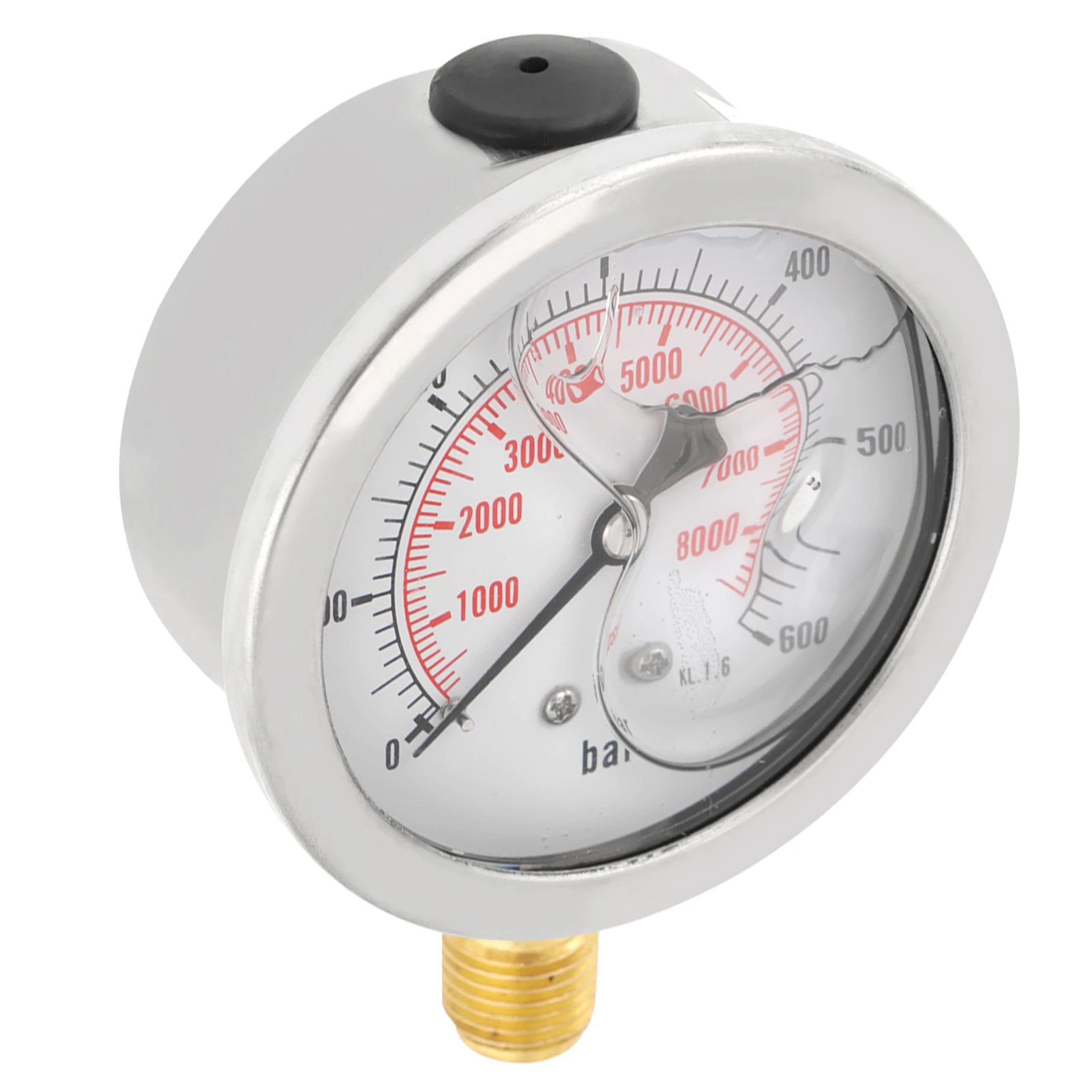 Portable 0-600Bar/0-8500Psi Double Scale Dial Gauge Hydraulic Water Pressure Gauge Meter Measuring Tool G1/4