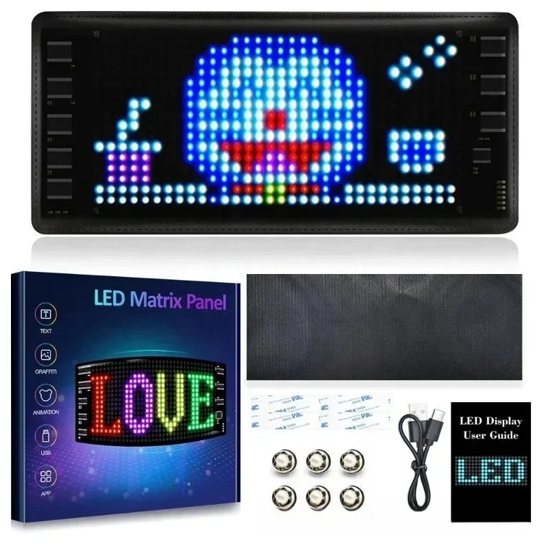 accessories  Car Sign USB 5V Matrix Led Light Panel Smart App Control Programmable Scrolling LED Digital Display Lamp