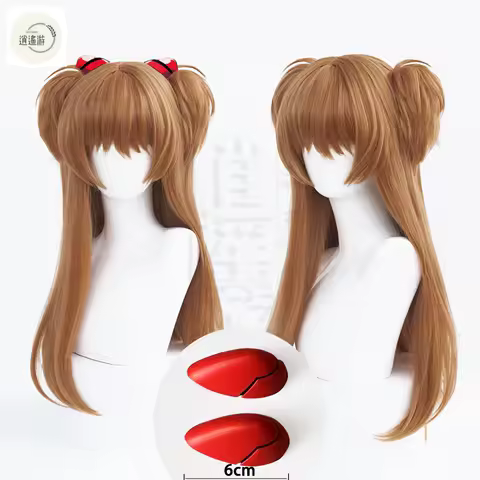 New Asuka Langley Soryu Cosplay Wig Anime EVA 70CM Brown Long Heat-resistant Synthetic Hair Halloween Party Cosplay Wigs+wig Cap