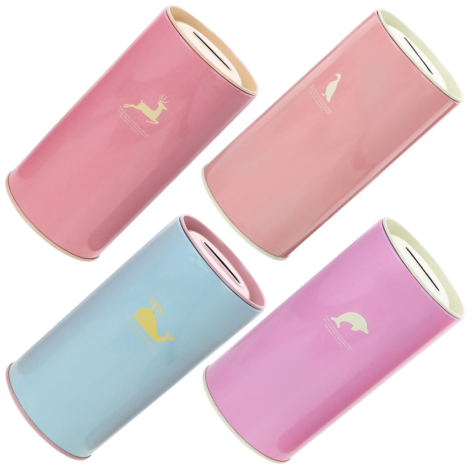 4 قطعة صفيح حصالة على شكل حيوان الكرتون منزل تصميم المال توفير وعاء قوي المعادن عملة تخزين جرة للأطفال الكبار سطح المكتب ديكور #5