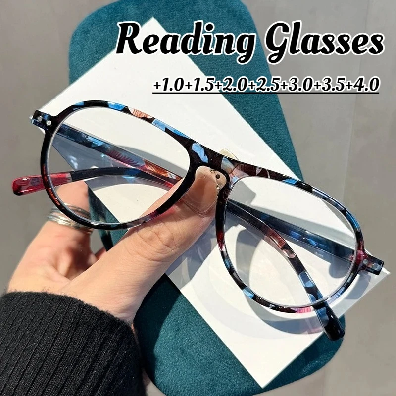 

Unisex Fashion Large Frame Anti-blue Light Reading Glasses Men and Women Fashion Retro Presbyopia Glasses HD Reading Glasses