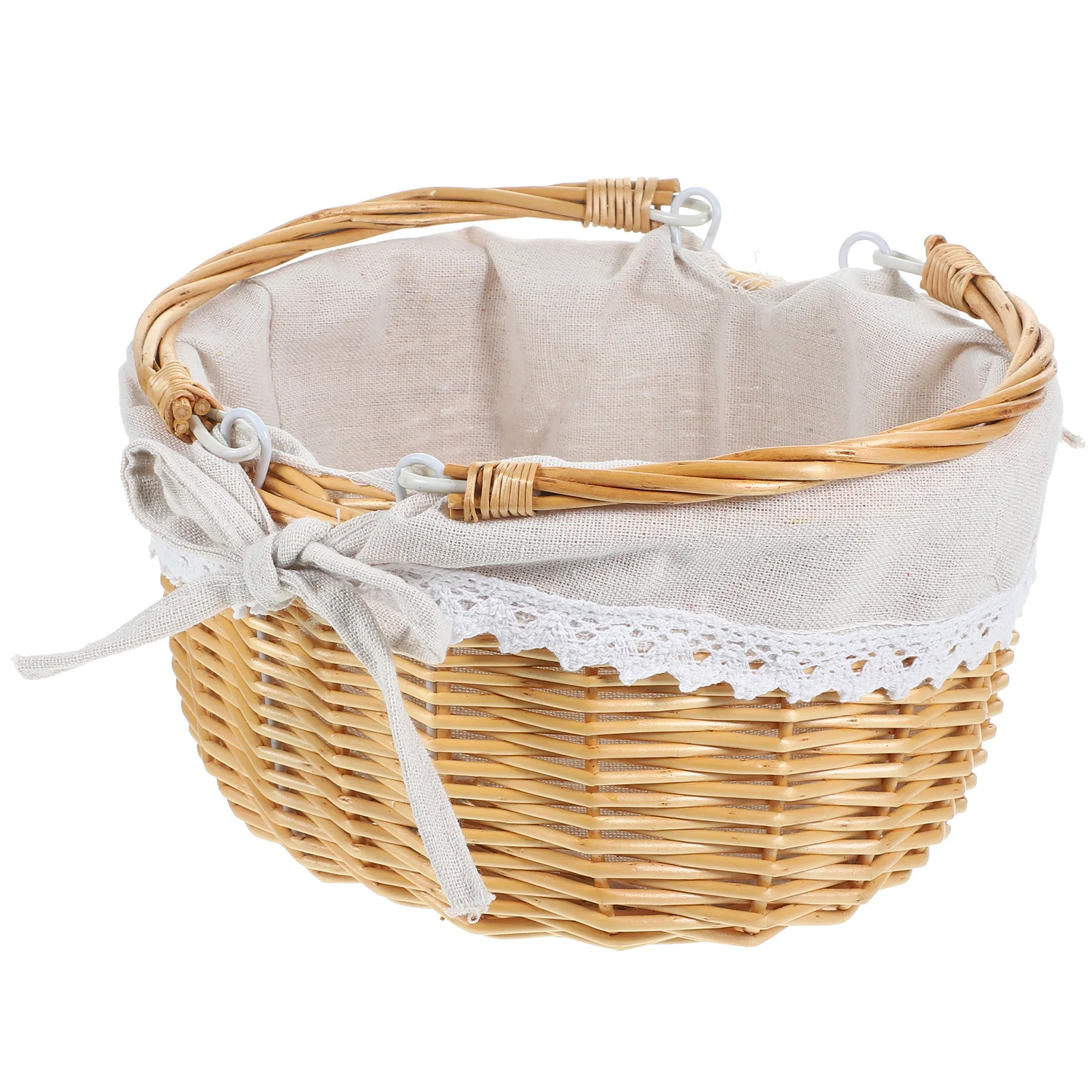 Cesta de Picnic rústica tejida, cesta de flores decorativa de mano, almacenamiento multiusos, soporte de flores decorativo para regalo