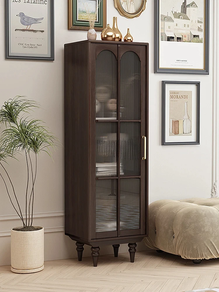 

Simple American retro TV cabinet high and low all solid wood storage locker
