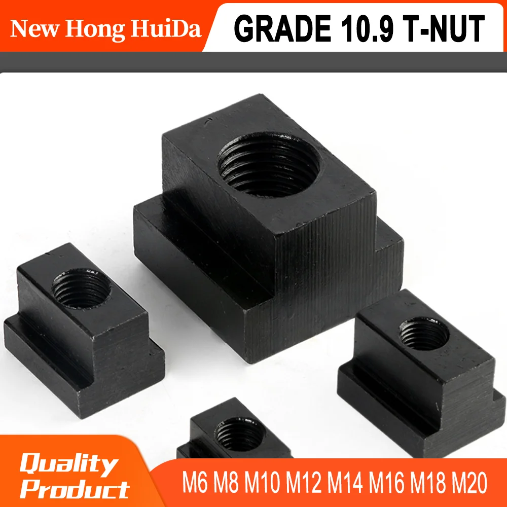 M6 M8 M10 M12 M14 M16 M18 M20 T Nut Black Grade 10.9 T-slot Block Slot Slider Nuts Clamp Table Slot Milling Machine Tool Screw