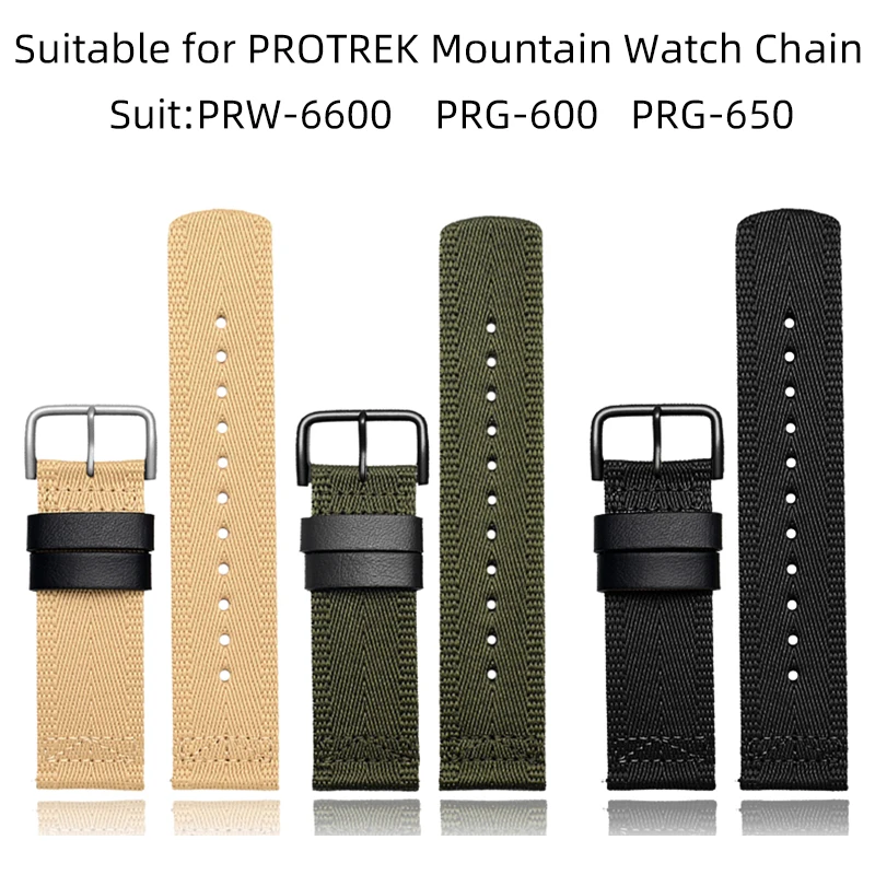 

24mm High quality nylon watch strap for Casio 5497 PRG-600/650YB 5571 PRW-6600YB nylon strap quick release sports watch chain