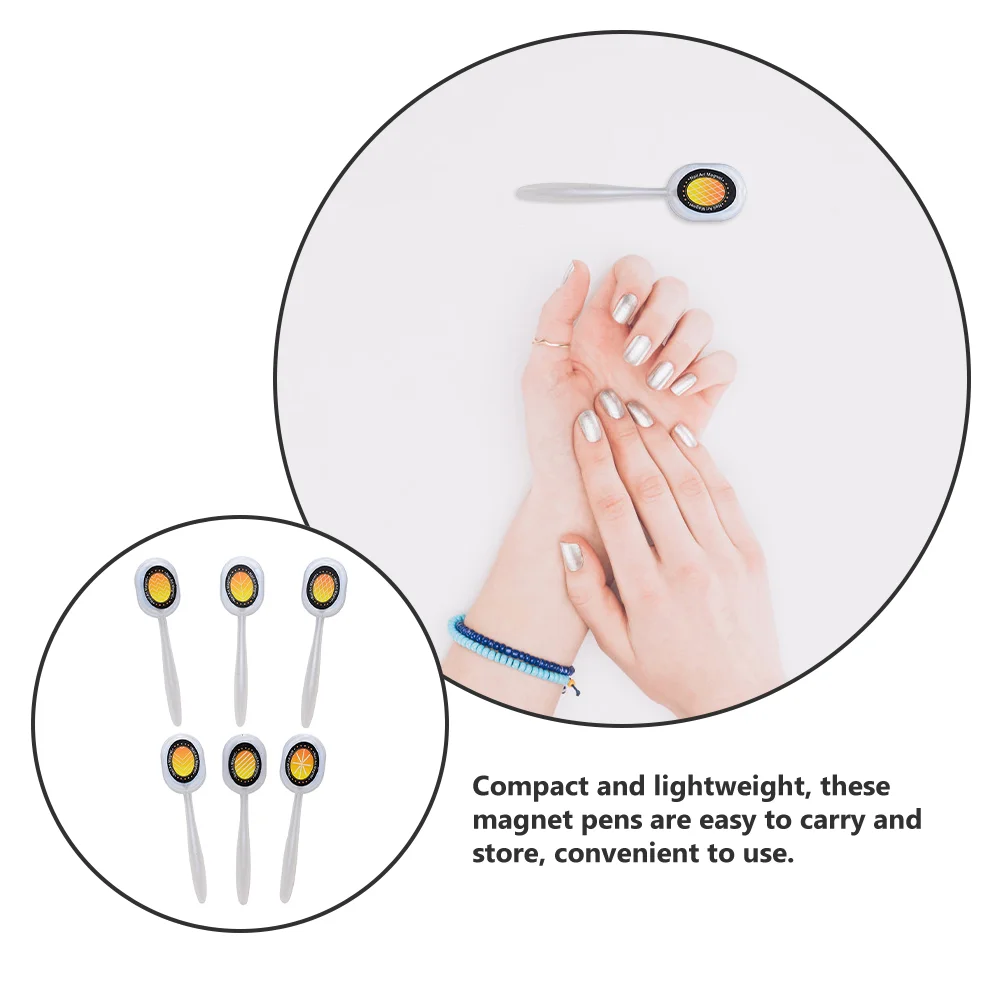 แท่งแม่เหล็กติดเล็บเจล6ชิ้นแท่งแม่เหล็กตาแมวอุปกรณ์ทำเล็บ