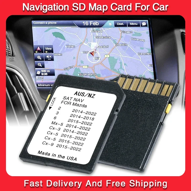Connect 1 System Navigation Update 2024 Map Australia New Zealand for Mazda 2 3 6 CX3 CX5 CX8 CX9 MX5 Car Sat Nav GPS SD Card