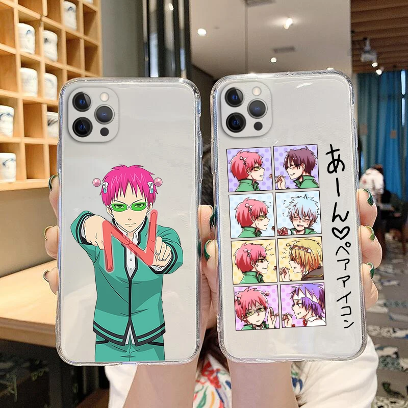 Anime Saiki K Clear Soft Capa Case iPhone 12 11 13  14 15 16 Pro Max 14 15 16 Plus 12 13 mini Disastrous Life Clear Case