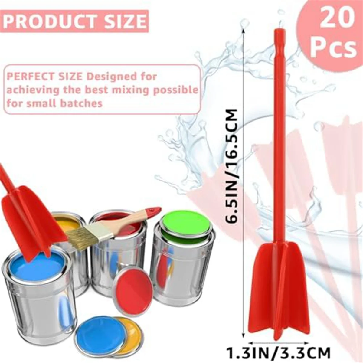 20Pcs Paint Mixer Drill Attachment, Paint Stirrer for Drill,Helix Paint Mixer Resin Mixer Epoxy Paddles for Mixing Resin