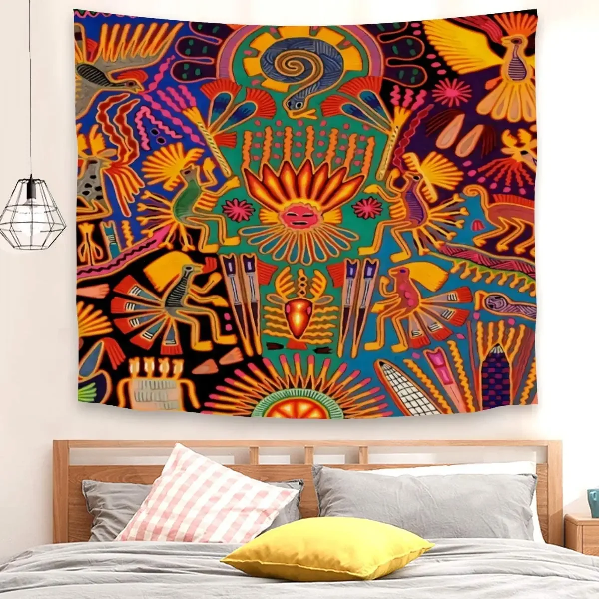 

Mexico Mexican Mayan Tribal Art Boho Travel Tapestry Wall Hanging