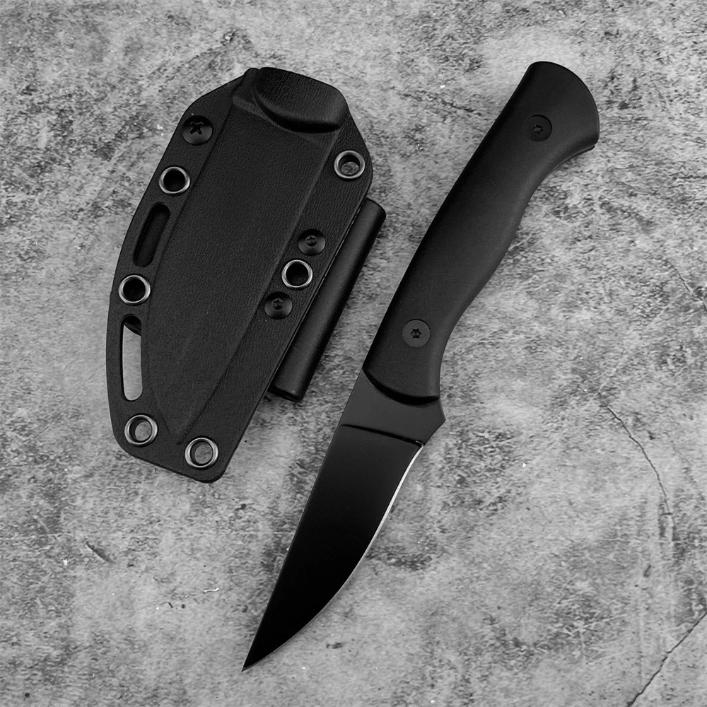 

Нож для охоты на открытом воздухе, цельнометаллический (full tang), сталь 7Cr13Mov, фиксированное лезвие, рукоять из нейлонового волокна, с ножнами, незаменимый инструмент для EDC, кемпинга, спасения и выживания