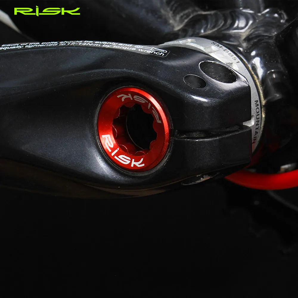 RISK M20x8mm Bicycle Bottom Bracket Bolts Aluminum Bike Chainwheel BB Cranks Cover Cycling Cups Arm Bolt With Transfer tool Kit