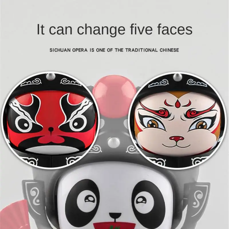 Panda Mask Figurines Chinese Opera Culture Face Changing Doll Ornament Traditional Chinese Culture Models Crafts Gifts Toys