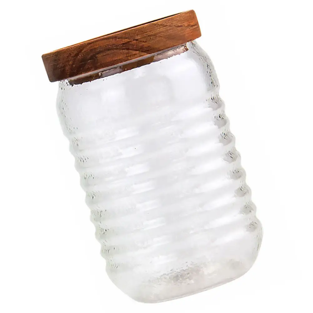 300Ml Thickened Clear High-Grade Glass Food Storage Jar with Airtight Sealing Lid for Tea Grains Rice Beans Nuts Cereal Dry Food