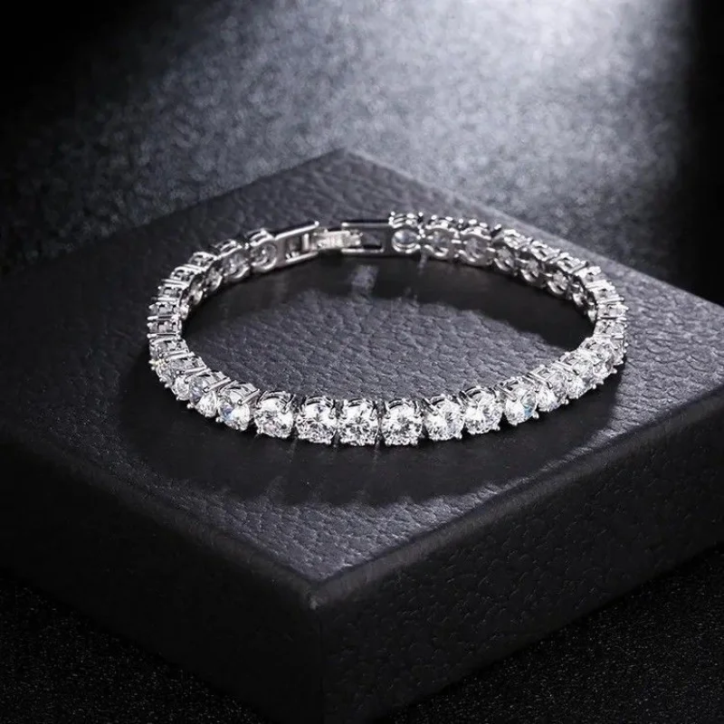 

Trendy Classic Alloy Line Bracelet for Couples High-end Elegant Personality Light Luxury Full Diamond Jewelry Bracelet