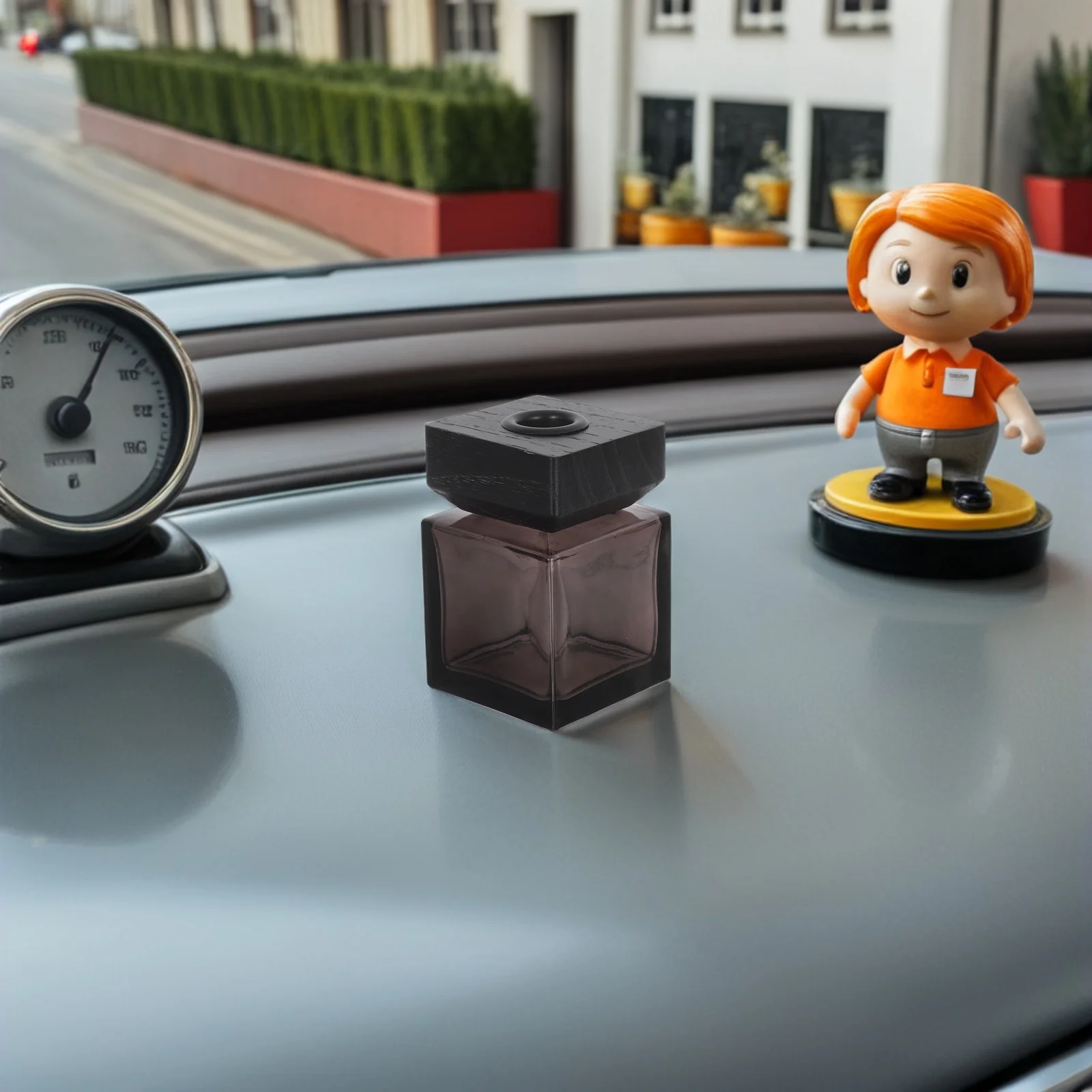 

2Pcs Glass Aromatherapy Diffuser Bottles Square Wooden Lid Refillable Essential Oils Diffuser for Home Car Bedroom