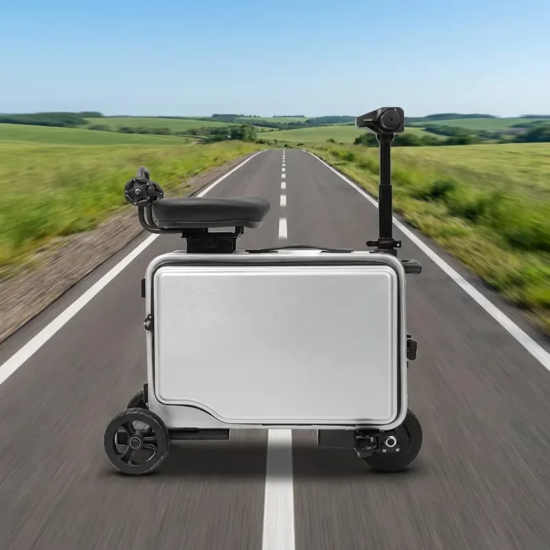 Design Two Person Rideable Smart Suitcase Luggage Smart Electronic Display-equipped Suitcase for Outdoor Cycling