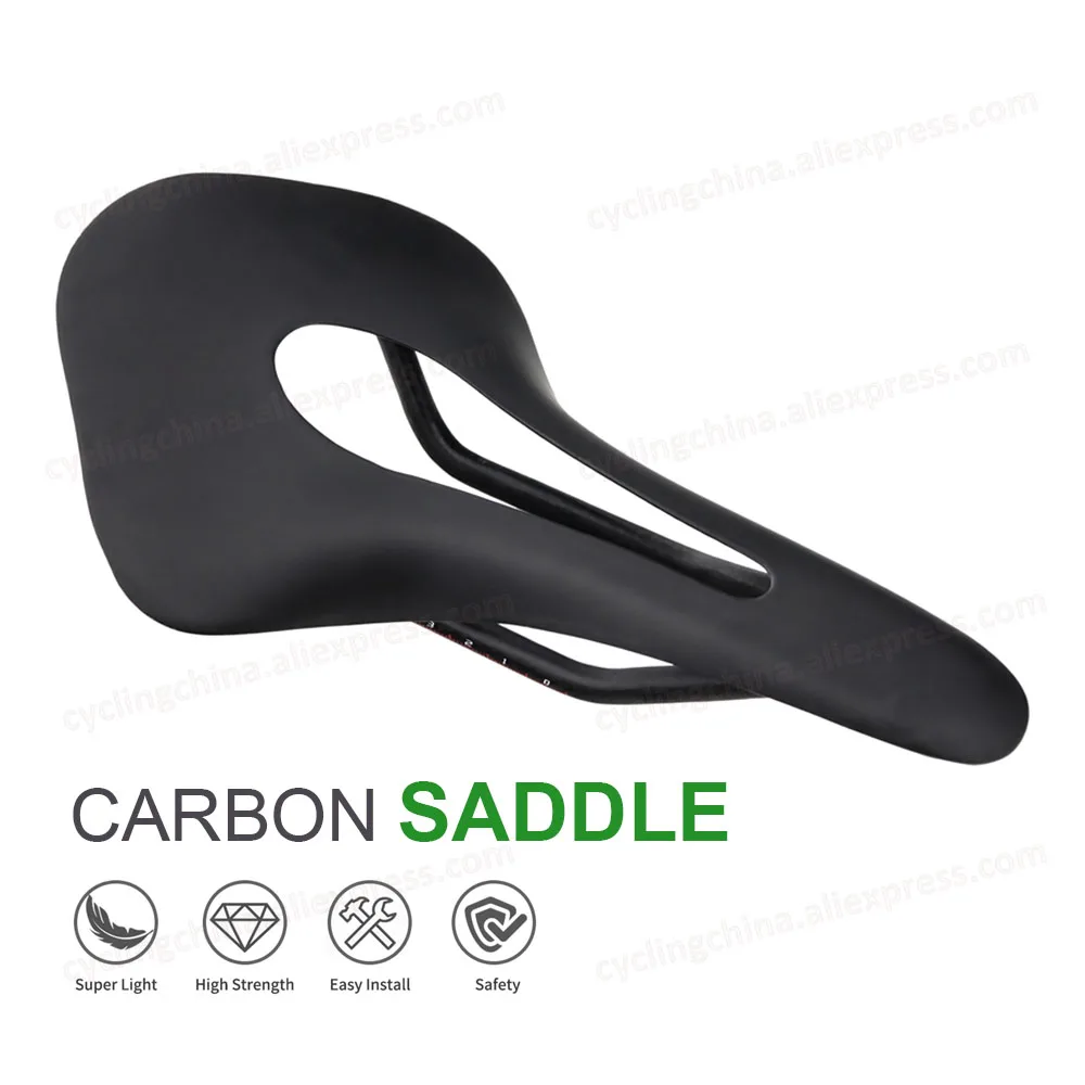 

Nologo Ultralight Saddle UD Black Matte Full Carbon Seat Cushion Mountain/Road Bike Front Seat Saddle 140*250mm Bicycle Parts