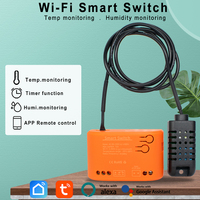Tuya Smart 7-32V 85-250V WiFi 1CH Relay With Temperature Humidity Sensor Passive Dry Contact Switch RF433 Alexa Alice Compatible