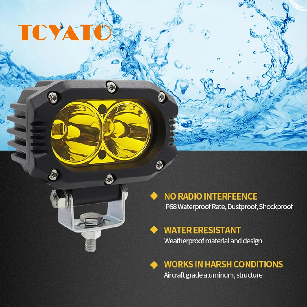 TCYATO  Motorcycle spotlight 20w4D laser cannon off-road vehicle fog light