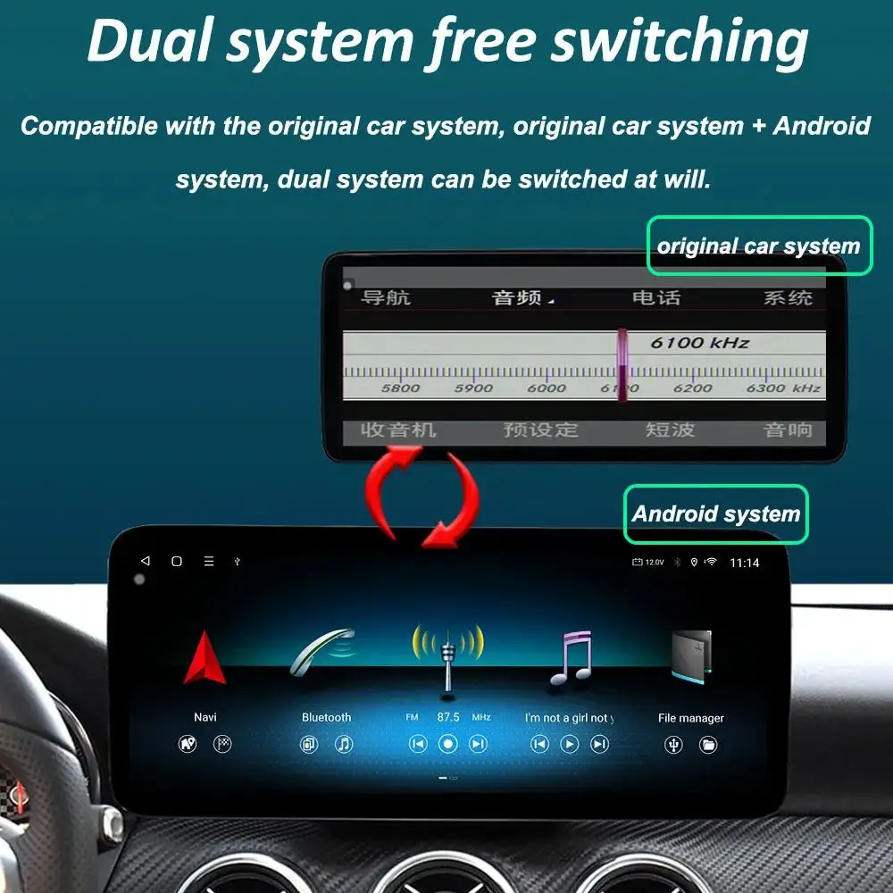 Android 15 ナビゲーション GPS 超薄型スクリーン QLED メルセデス・ベンツ CLS W218 2011-2015 4G Bluetooth カーラジオ マルチメディアプレーヤー
