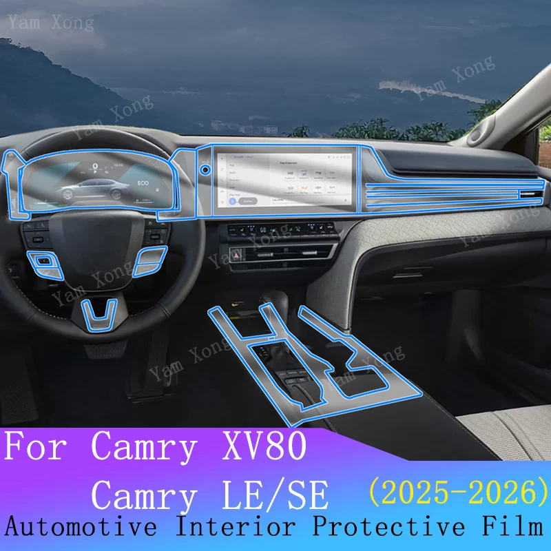 

PPF Protection film Accessories For 2025 2026 Toyota Camry XV80 Interior transparent TPU Navigation Gear Panel Center Console