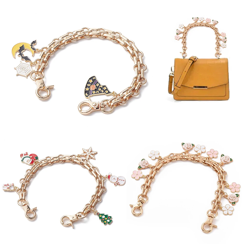 Flower Extension Chain Christmas And Halloween Series Decorative Chain Fashion Bag Accessories Cartoon Hanging Buckle Chain