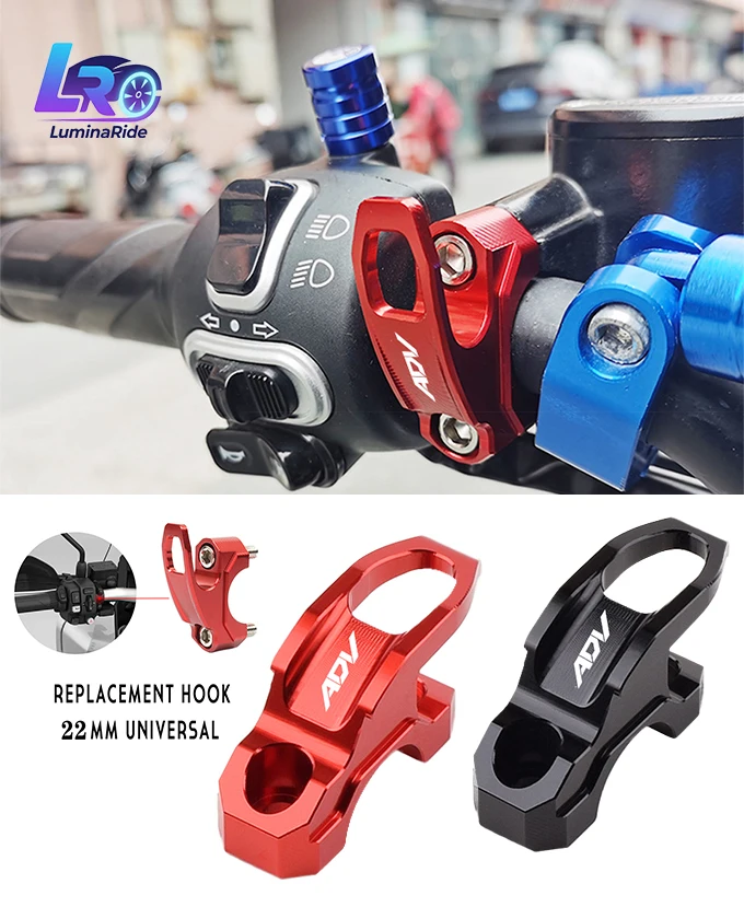 

For Honda ADV 150 ADV160 ADV350 Moto CNC Aluminum Alloy 22mm Helmet Hook Luggage Bag Hook Holder Hanger