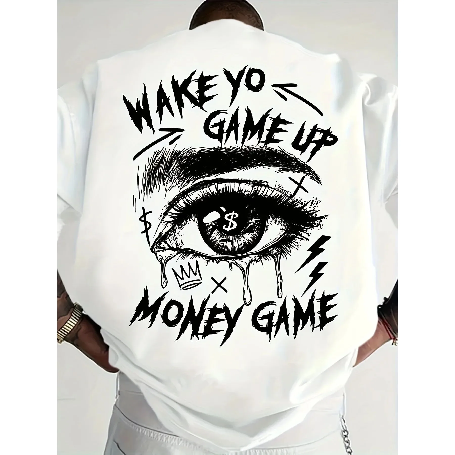 

Men's Soft C Slogan T-irt Ba Print Money Design Special Wide Fit Spring 2026 Youth Faion Knitted Vest Stand Collar