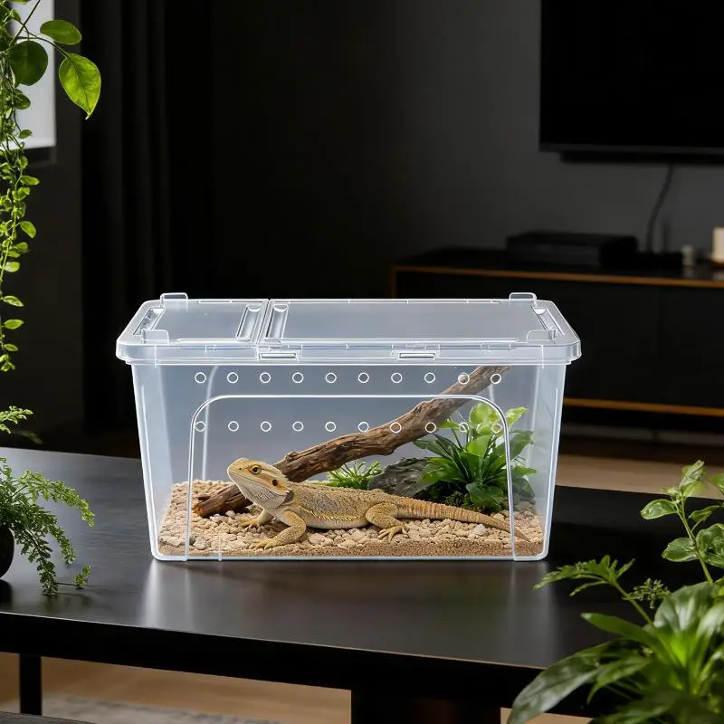 Transparent Lizard Snake Breeding Box with Ventilated Design Suitable for Reptile Display and Care