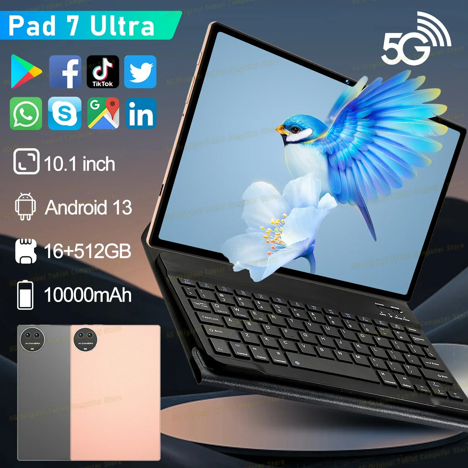 

Original Pad 6 Pro Tablet 11 Inch Android 13 Global Snapdragon 870 16GB+512GB 10000mah Tablet 5G Dual SIM WIFI HD Full Screen