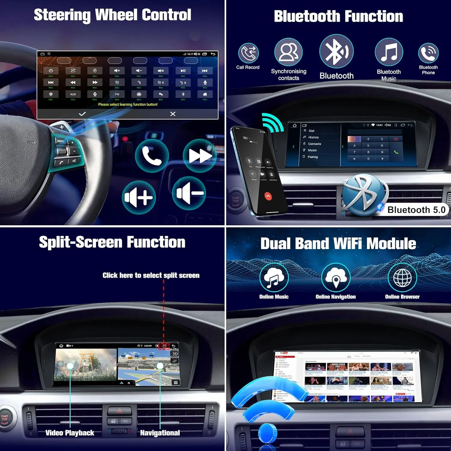 Gesture Radio Stereo Android For BMW Series 5/3 E60 E61 E62 E63 E90 E91 CIC CCC Car Multimedia Player GPS Navigation Head Unit