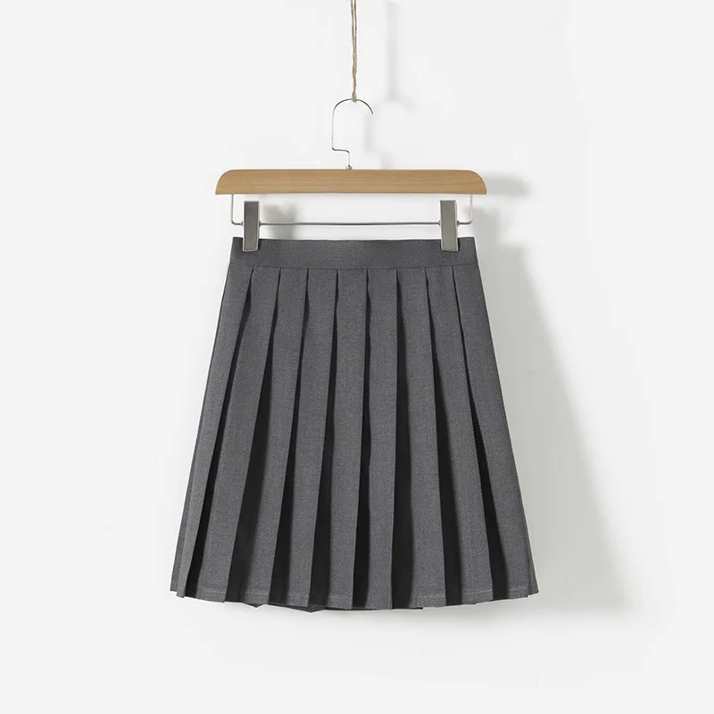 선원 교복 세트 자수 JK 네이비 블루 리본 플리츠 스커트 긴팔 셔츠 넥타이 롤플레잉 고등학교 의상