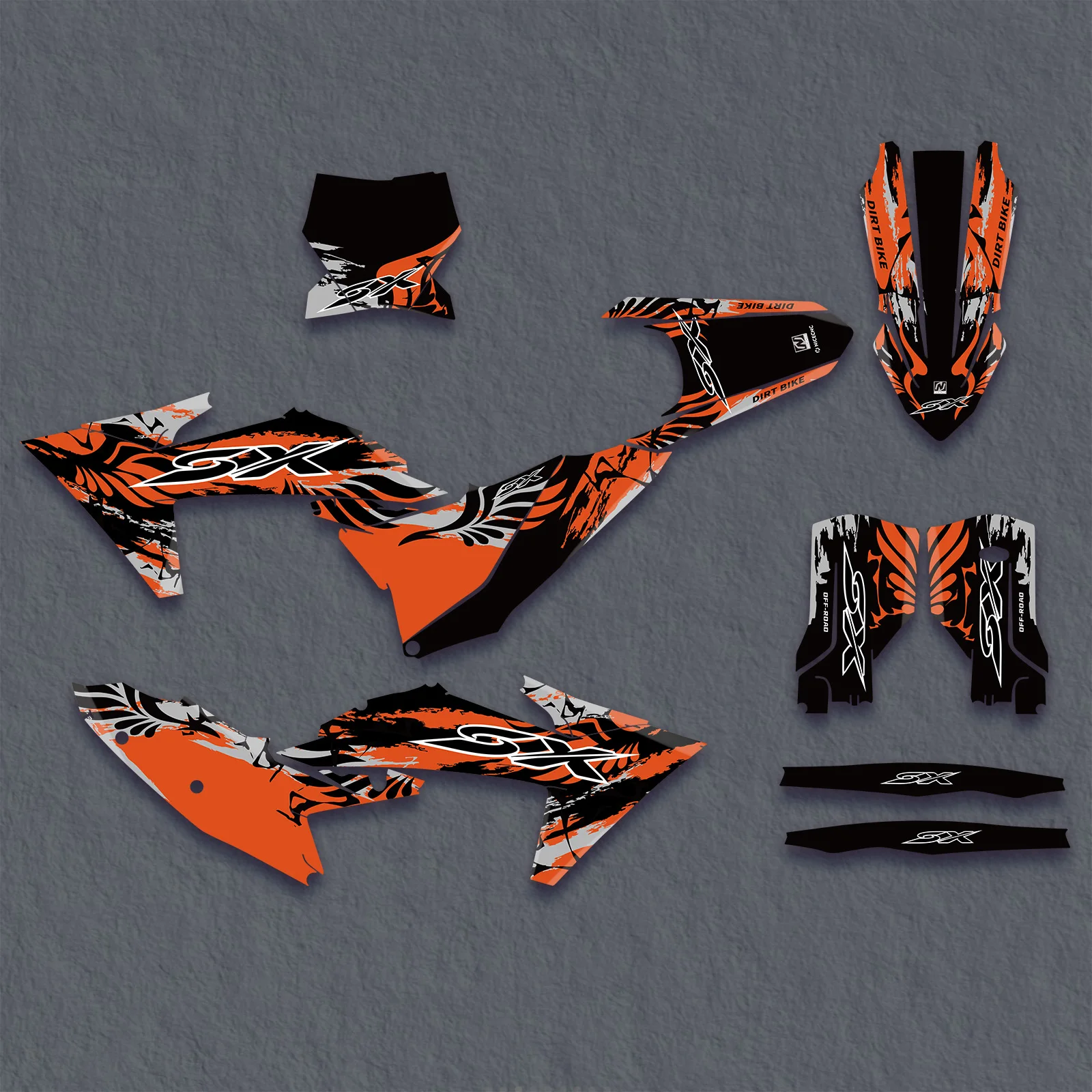 For 2025 2024 2023 KTM SX 125 SX-F 450 SXF 450 350 250 150 SX Motorcycle Full Fairing Graphics Background Decals Sticker Custom