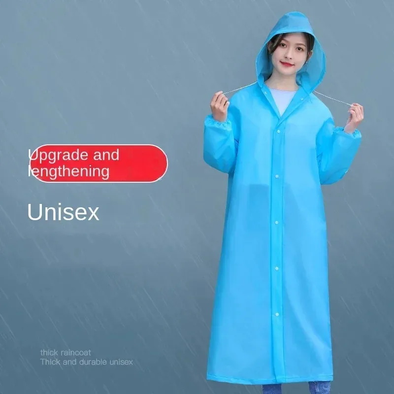 eva breathable transparent raincoat with hood all over, suitable for outdoor activities and concerts