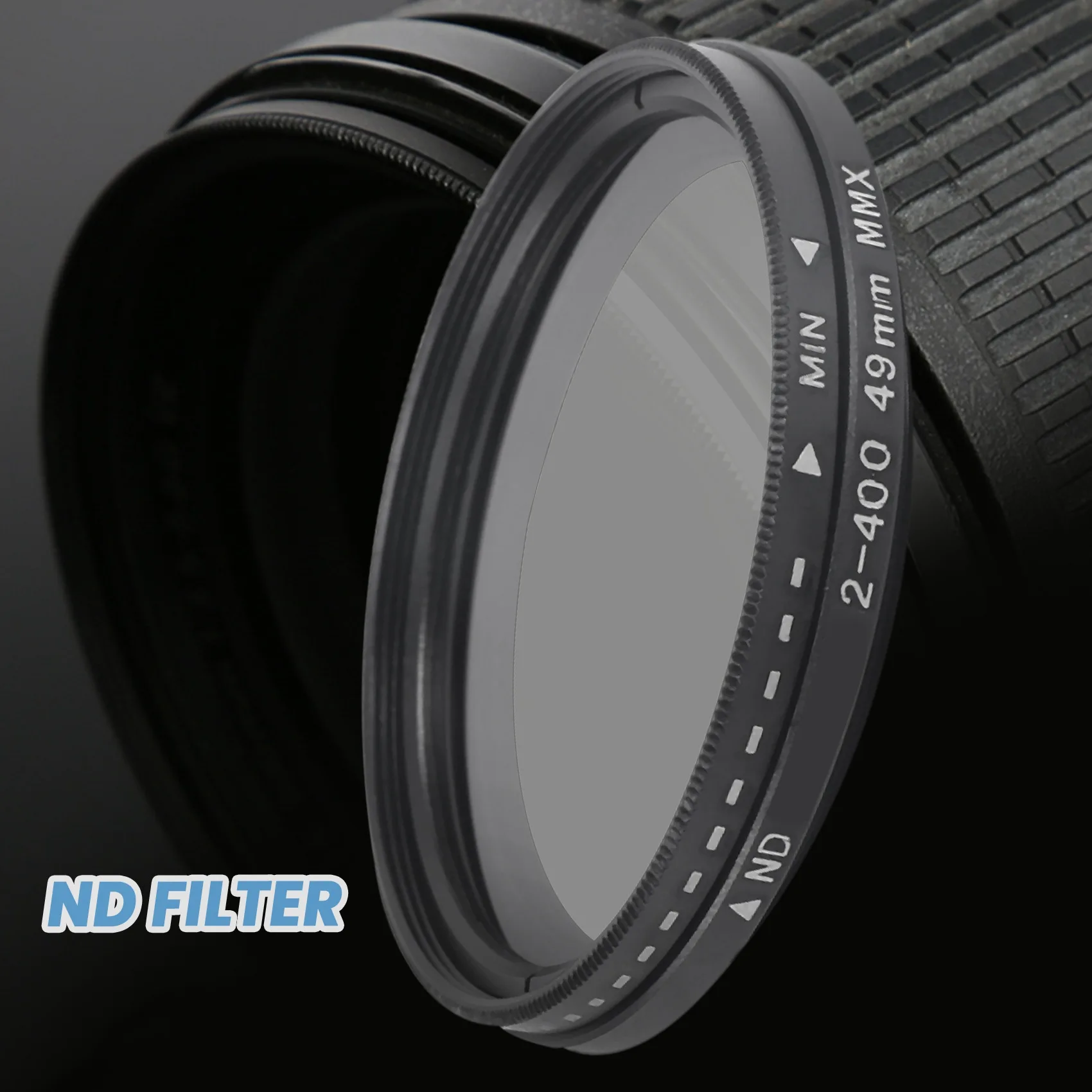 A14M ND2-400 مرشح ND محايد الكثافة قابل للتعديل 49 مللي متر لعدسة الكاميرا