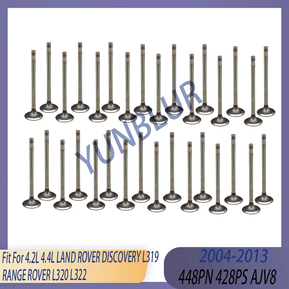 

Engine Parts 16x Intake & 16x Exhaust Valve Kit Fit 4.2 4.4 L GAS V8 448PN 428PS AJV8 04-13 For LAND ROVER DISCOVERY RANGE ROVER