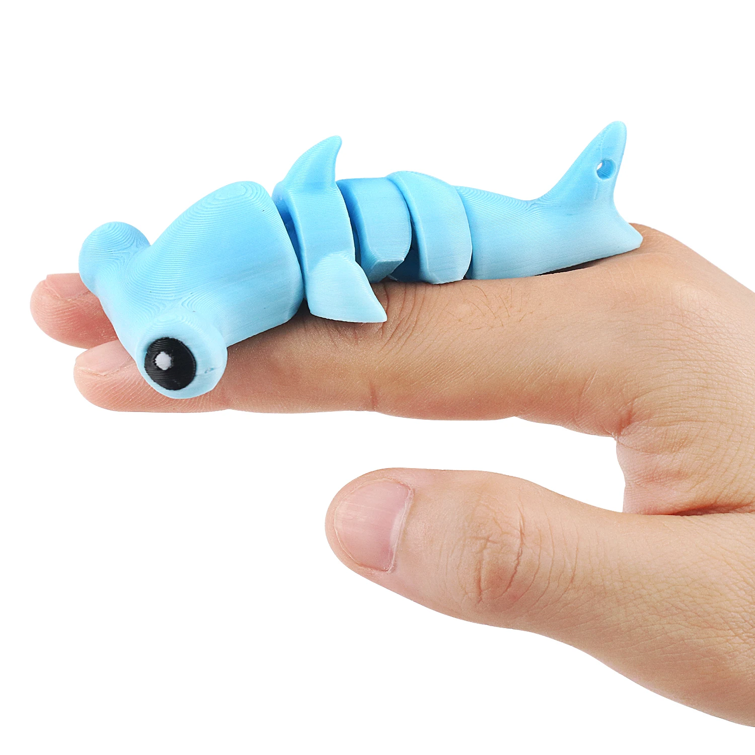 Simulated blue whale figurine model, creative desktop ornament, joint movable small accessory, fun toy