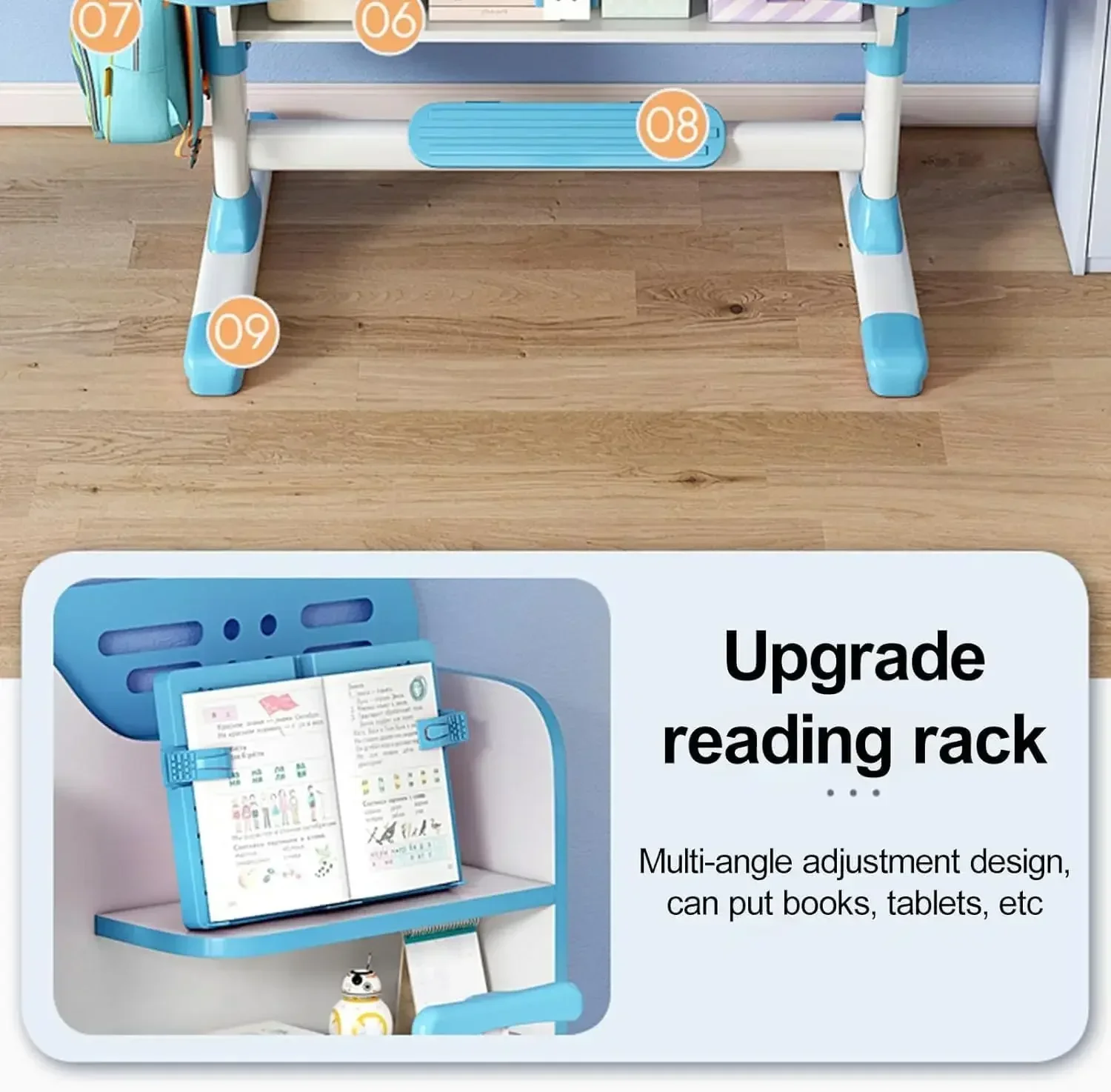 desk and  set,Premium Kids Study Desk Set,Height Adjustable Children's Desk and School Study Table Chair ,Ergon