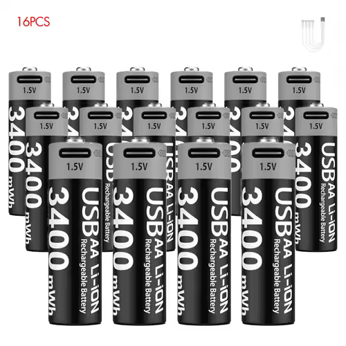 Kuugro Li-ion AAA and AA Rechargeable Batteries USB Lithium-ion 3400mWh 1.5V AA Rechargeable Batteries+1100mWh 1.5V AAA Battery - Image 17