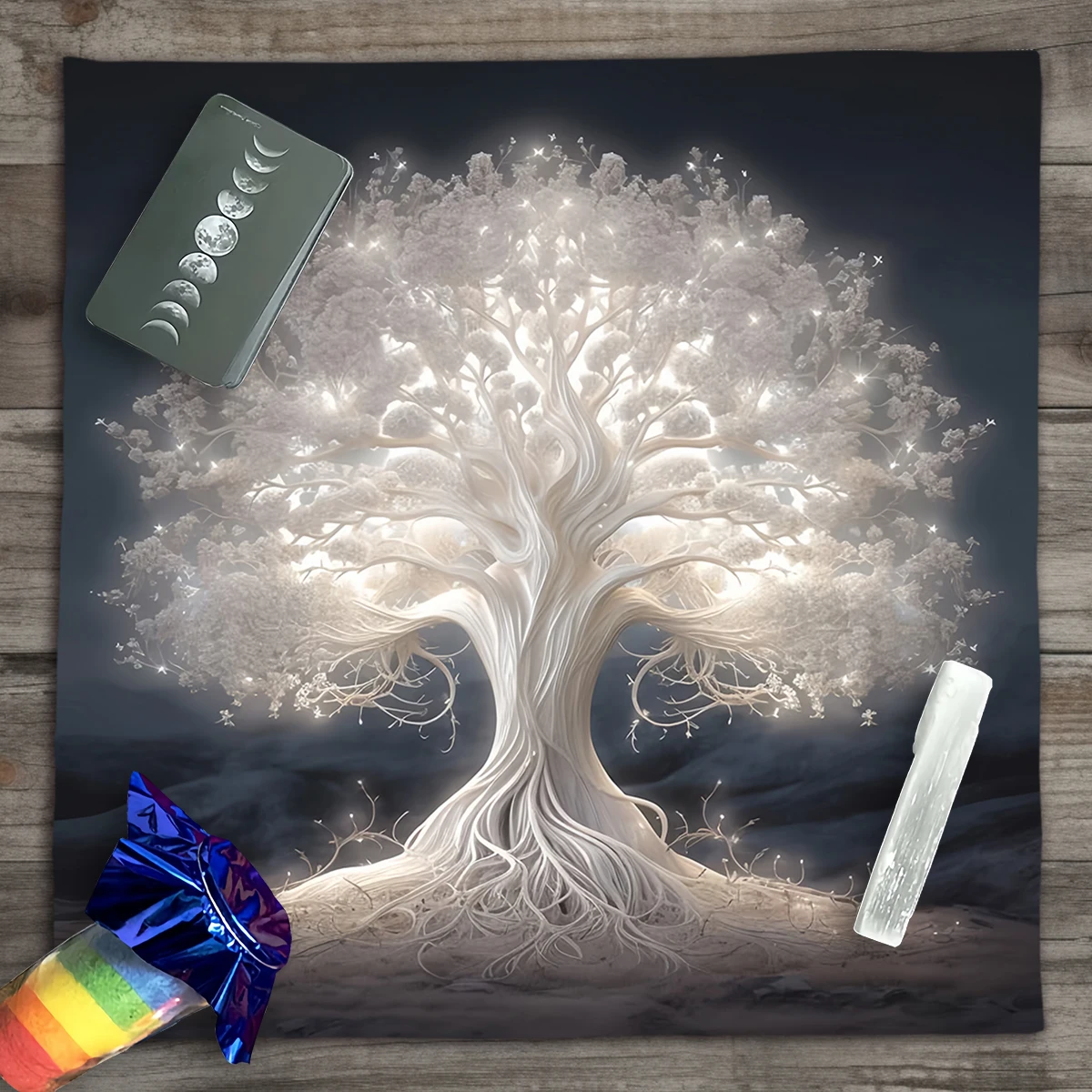 Shining Tree Of Life Tarot Cloth Divination Altar Cloth Altar Decor Tarot Tablecloth Tarot Mat Board Game Cards Pad Home Decor