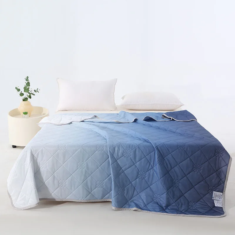 Ultra-Thin Gradually Quilted Summer Cool Quilt Soft Air Condition Blanket for Office Sofa Multipurpose Breathable Home Textile