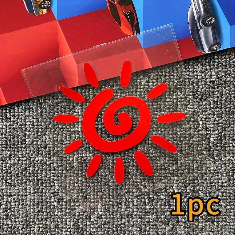 1PC Holographic & White Sun Swirl Sticker - Vibrant Vibe, Removable Decorative Decal for Car Windows, Laptops & Skateboards