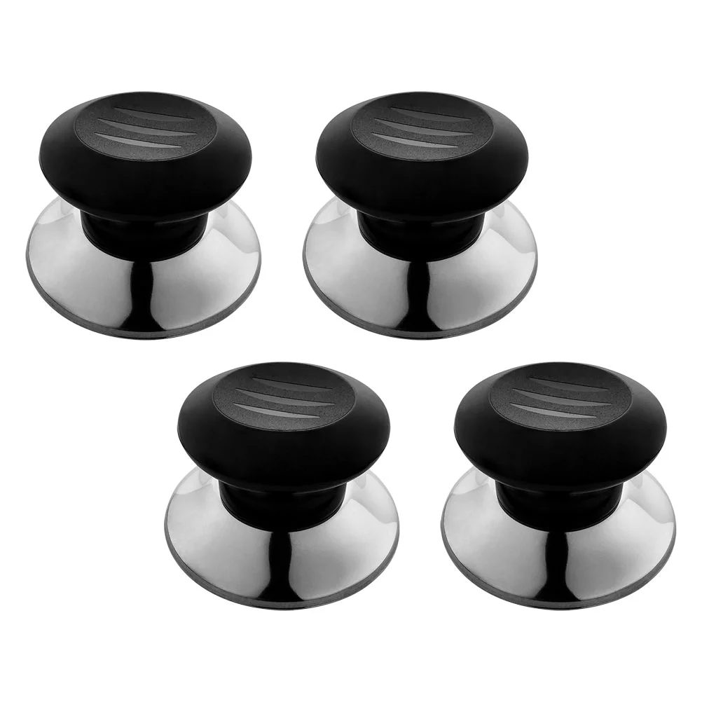 

4 Pcs Stainless Steel Pot Cap Kitchen Utensils Cookware Cover Handle Plastic Simple Replacement Knobs Nonslip Lid