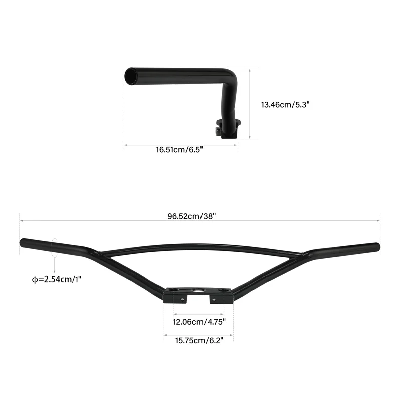 

Gloss Black Handlebar Handle Bar For Harley-Davidson G 1936-1958 WL 1936-1952 FL 1941-1945 EL 1936-1940 UL 1938-1945