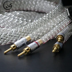 Original Hi-end 1Pair Speaker Wire Cord YIVO Audio DIY SP-108FS OD 25*3mm Flat Copper Plated Pure Silver HIFI Speaker Cable Line