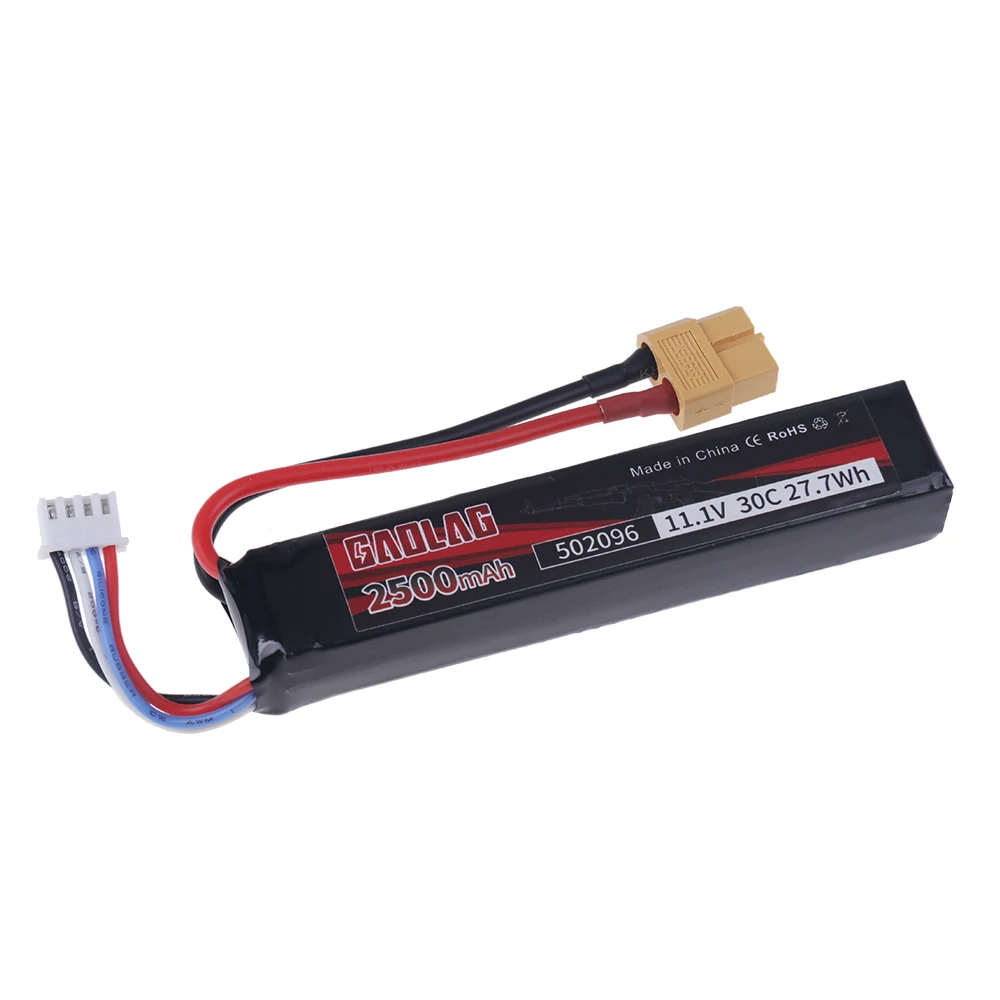 Pistolet na wodę Airsoft 11.1V 3S 2500mAh 30C 502096   Bateria LiPo T/Tamiya/XT30 Wtyczka do pistoletu pneumatycznego Airsoft BB Części do