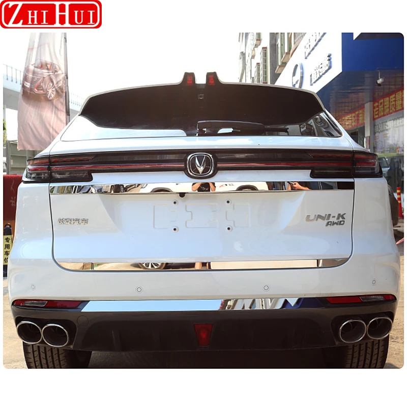 

Car Rear Tail Trunk Door Trim Exterior Cover Stainless Steel Tailgate Protection For Changan UNI-K Unik 2021-2023 Accessories