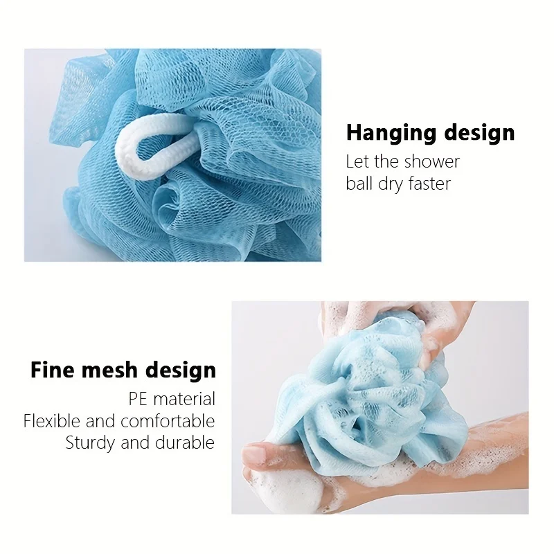 3Pcs Exfoliating Towel Set 3 In 1 Back Scrubbing Body Cleaning Washcloth Soft Bath Glove Shower Ball Loofah